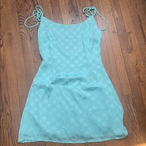 Mint satin mini dress